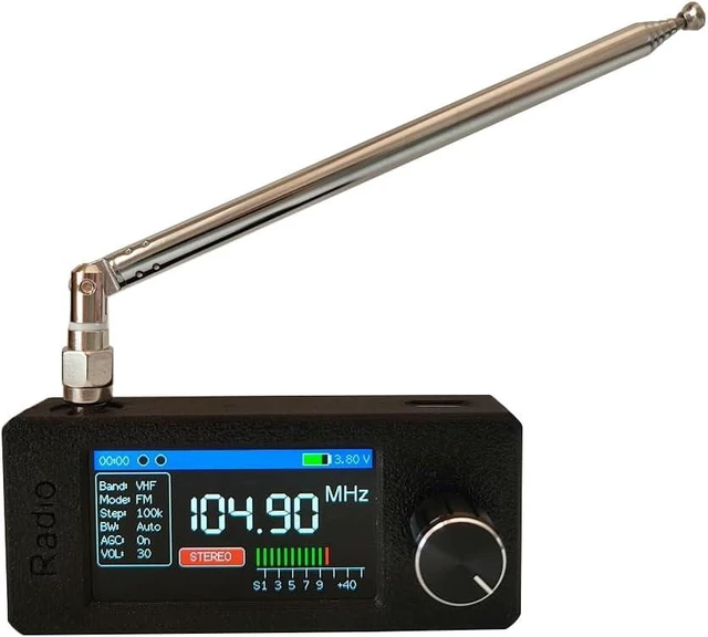 Alt view image 3 of 7 - Upgraded Portable SI4732 Mini Radio AM FM LSB USB Transistor Radios with 1.9 Inch IPS Color Screen, Long Battery Life & Headphones with Amplifier