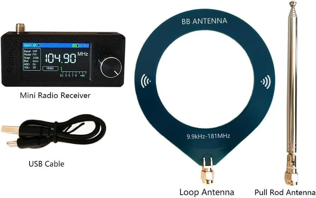 Alt view image 5 of 7 - Upgraded Portable SI4732 Mini Radio AM FM LSB USB Transistor Radios with 1.9 Inch IPS Color Screen, Long Battery Life & Headphones with Amplifier