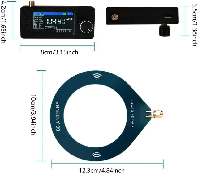 Alt view image 6 of 7 - Upgraded Portable SI4732 Mini Radio AM FM LSB USB Transistor Radios with 1.9 Inch IPS Color Screen, Long Battery Life & Headphones with Amplifier