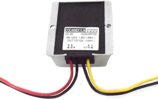 Alt view image 2 of 7 - 12V 144W Car Voltage Stabilizer, DC 10-36V to 12V Regulator for Auto, Truck, Boat & Solar