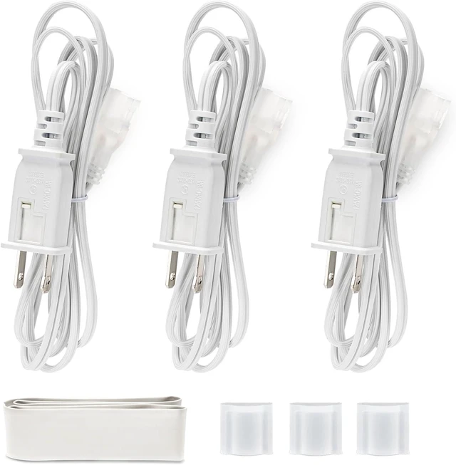 Main image of COB Neon Rope Light Power Cord Connector Kit Set of 3 for Cutting, with 3 End Caps & Heat Shrink Tube