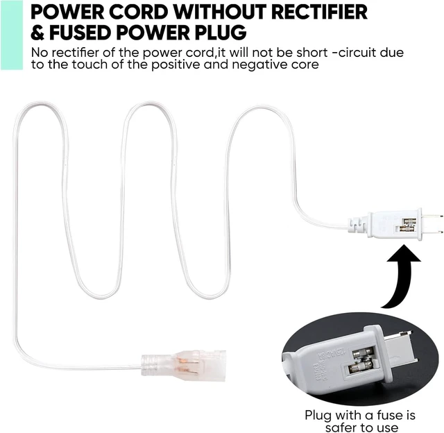 Alt view image 4 of 6 - COB Neon Rope Light Power Cord Connector Kit Set of 3 for Cutting, with 3 End Caps & Heat Shrink Tube