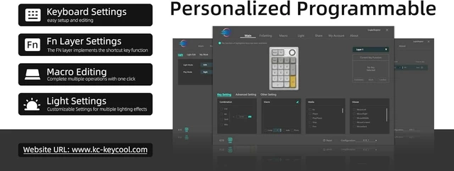 Alt view image 5 of 7 - Gasket Creamy Mechanical Numpad - Programmable Macro Keypad, Wireless 2.4G/Bluetooth 5.0/Wired USB-C, RGB Backlit, Hot Swappable, Metal Knob, Black