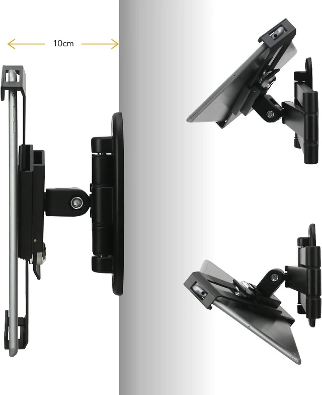 Alt view image 6 of 7 - Foldable Wall Mount Holder for 7 to 11 Tablet, with Lock (Black)