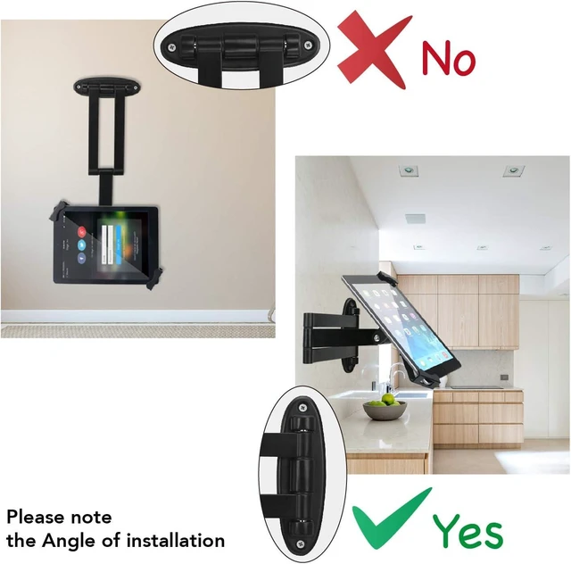 Alt view image 7 of 7 - Foldable Wall Mount Holder for 7 to 11 Tablet, with Lock (Black)