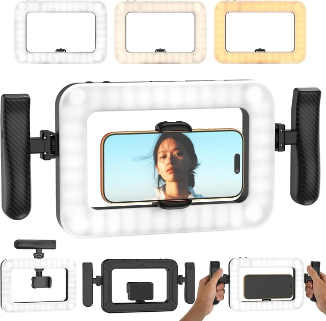 Main image of Smartphone Video Rig with Ring Light & Remote Handheld Makeup Light, Adjustable 2900K-7000K & CRI 95+, for YouTube TikTok Live Streaming & Vlogging