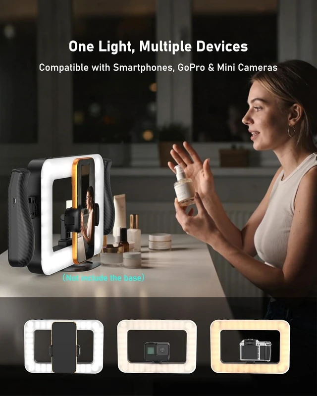 Alt view image 4 of 7 - Smartphone Video Rig with Ring Light & Remote Handheld Makeup Light, Adjustable 2900K-7000K & CRI 95+, for YouTube TikTok Live Streaming & Vlogging