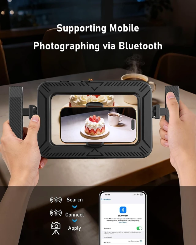 Alt view image 5 of 7 - Smartphone Video Rig with Ring Light & Remote Handheld Makeup Light, Adjustable 2900K-7000K & CRI 95+, for YouTube TikTok Live Streaming & Vlogging