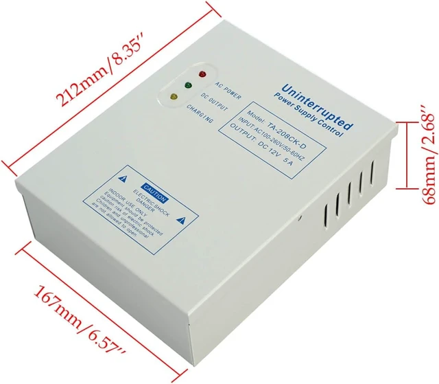 Alt view image 5 of 6 - Power Supply Controller for Door Access, Electric Lock, Intercom & Camera Input 110V-240V AC to Output 12V DC 5A