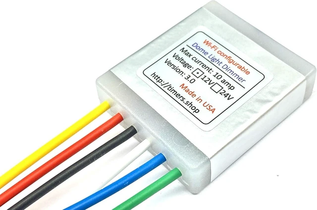 Main image of Dome Light Dimmer with Delay, 20 Sec & 10 Min Timeout, Rotary Switch, Manual Operation, Fits Any Car, White