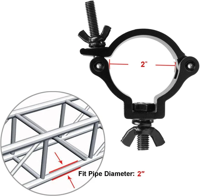 Alt view image 3 of 7 - 10-Pack Black Aluminum Alloy Truss Clamps DJ Light Clamps Fit O.D. 2 Inch Truss for Stage Lighting, Max Load 220lb, TUV Certified