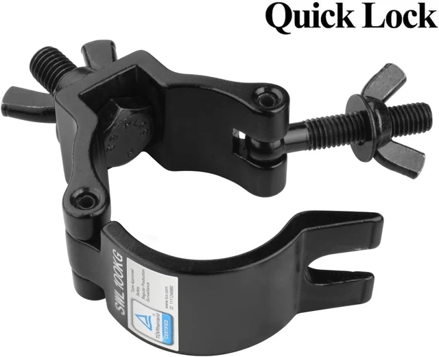 Alt view image 6 of 7 - 10-Pack Black Aluminum Alloy Truss Clamps DJ Light Clamps Fit O.D. 2 Inch Truss for Stage Lighting, Max Load 220lb, TUV Certified