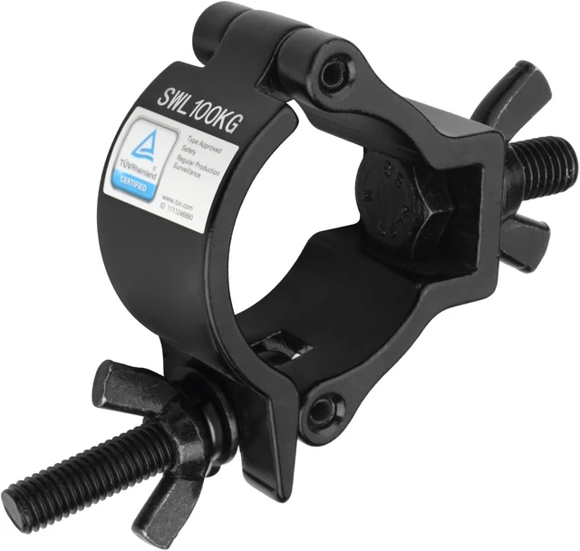 Alt view image 7 of 7 - 10-Pack Black Aluminum Alloy Truss Clamps DJ Light Clamps Fit O.D. 2 Inch Truss for Stage Lighting, Max Load 220lb, TUV Certified