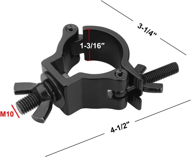 Alt view image 5 of 7 - 10-Pack Black Aluminum Alloy Truss Clamps DJ Light Clamps Fit O.D. 2 Inch Truss for Stage Lighting, Max Load 220lb, TUV Certified