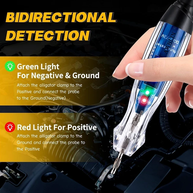 Alt view image 3 of 7 - 3-72V DC LED Digital Automotive Circuit Tester with Voltmeter 18-Piece Multi-Function Auto Fuse Voltage Test Light Probe Kit