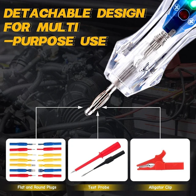 Alt view image 2 of 7 - 3-72V DC LED Digital Automotive Circuit Tester with Voltmeter 18-Piece Multi-Function Auto Fuse Voltage Test Light Probe Kit