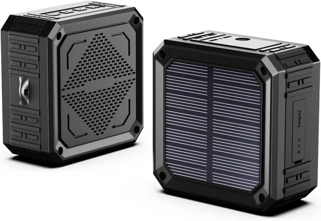 Main image of Portable IPX6 Waterproof Solar Bluetooth Speaker 15-Hour Playtime, Rich Stereo Bass, Shockproof & Dustproof for Home & Outdoor (1-Pack)