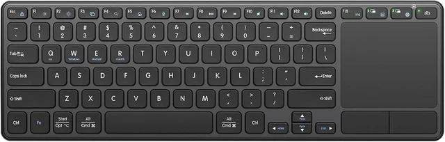 Main image of Rechargeable Multi-Device Wireless Keyboard with Touchpad, 2.4G & Bluetooth Touch TV Keyboard for PC, Laptop, Tablet & Smart TV