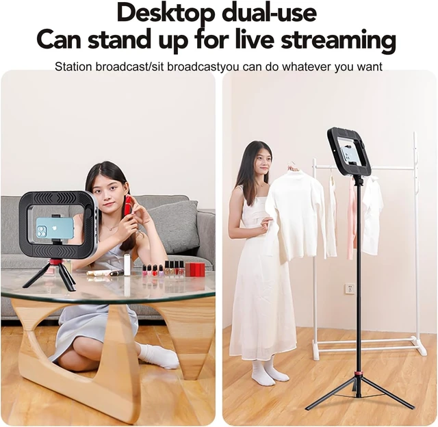 Alt view image 5 of 7 - Phone Ring Light with 80" Tripod & 8000mAh Battery, 2700K-6500K for TikTok, YouTube & Vlogging