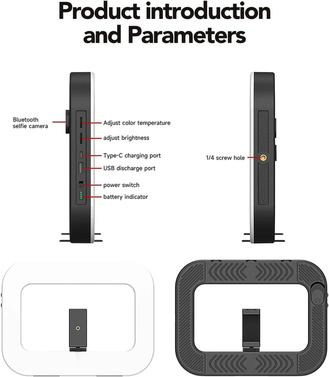 Alt view image 7 of 7 - Phone Ring Light with 80" Tripod & 8000mAh Battery, 2700K-6500K for TikTok, YouTube & Vlogging
