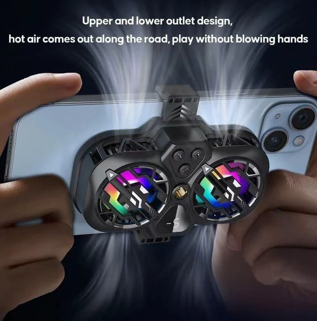 Alt view image 6 of 7 - Phone Cooler Stand, Height-Adjustable Desktop Cell Phone Stand with Cooling Fan for Live Streaming, Compatible with All iPhone & Android Phones