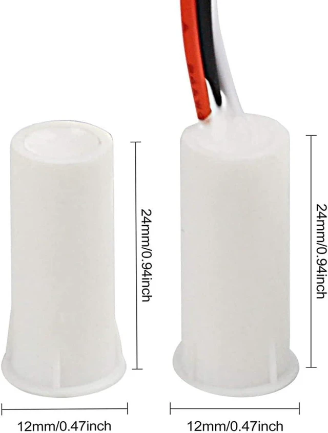 Alt view image 2 of 6 - RC-35 NC/NO Magnetic Reed Switch, Recessed Wired Door Window Alarm Contact Sensor for Home Security & Burglar Alarm Systems, Sets of 10, White