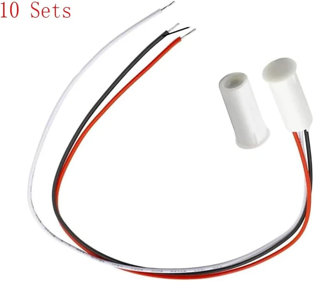Alt view image 4 of 6 - RC-35 NC/NO Magnetic Reed Switch, Recessed Wired Door Window Alarm Contact Sensor for Home Security & Burglar Alarm Systems, Sets of 10, White