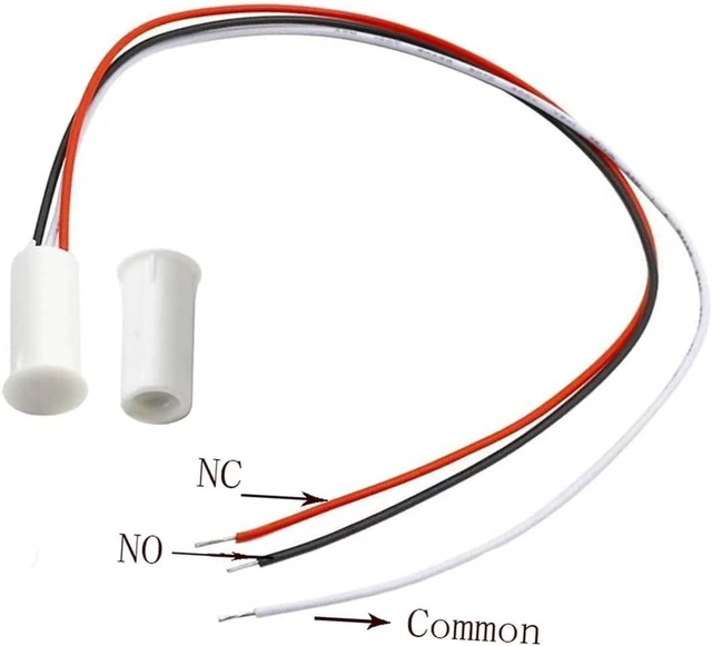 Alt view image 3 of 6 - RC-35 NC/NO Magnetic Reed Switch, Recessed Wired Door Window Alarm Contact Sensor for Home Security & Burglar Alarm Systems, Sets of 10, White