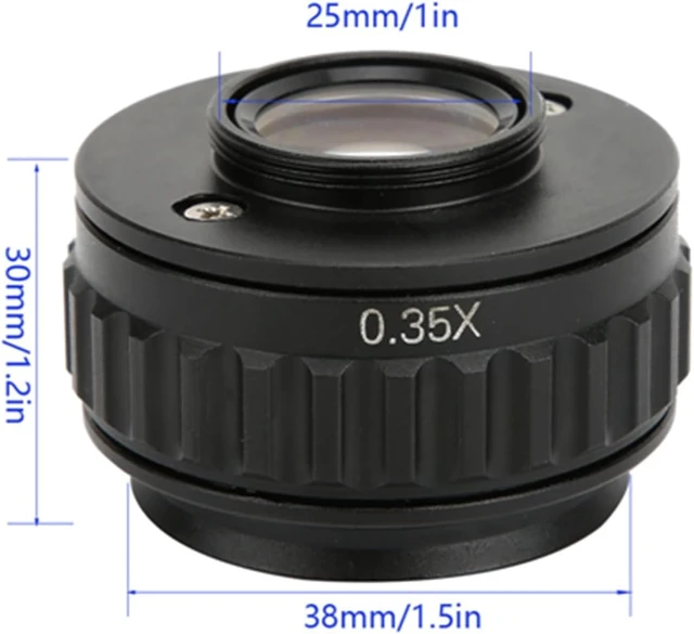 Alt view image 5 of 5 - 0.35X C-Mount Microscope Lens Adapter Camera Interface Adapter Accessory for Trinocular Stereo Microscope