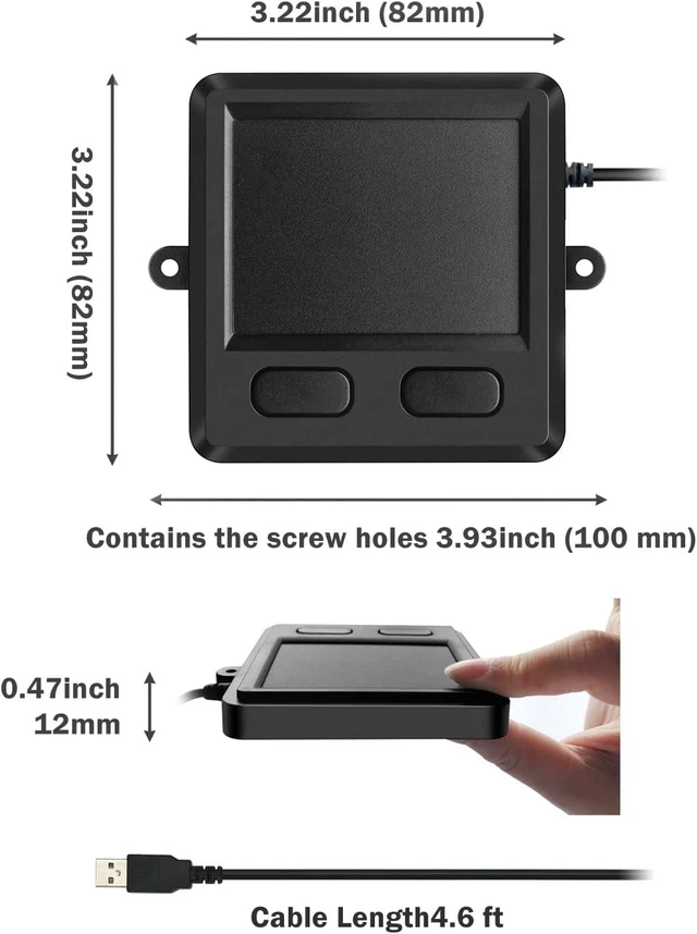 Alt view image 5 of 6 - MCSaite Portable Wired USB Touchpad Trackpad for Professional & Industrial Use with Computer, Laptop, Mac & Notebook