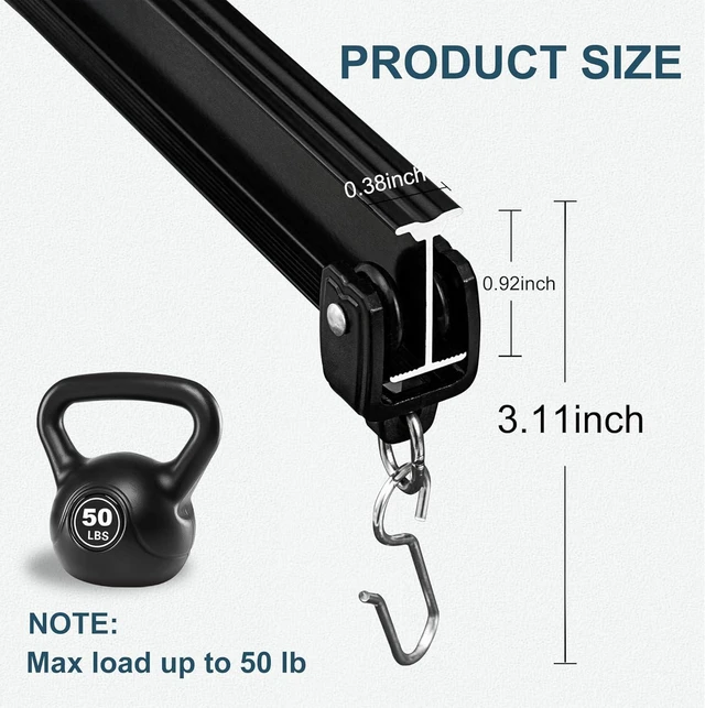 Alt view image 2 of 7 - Flexible Ceiling Curtain Track Bendable Aluminum Mount Rail with Hooks for Room Divider, Window, RV, Shower, Privacy, Outdoor & Hospital, Black 3-9ft
