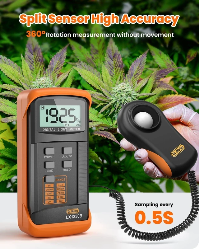 Alt view image 2 of 7 - LX1330B Digital Illuminance Lux Meter, 0-200,000 Range Lighting Intensity & Brightness Measurement for Indoor/Outdoor, Light Meters for Plants