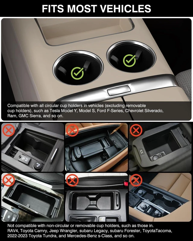 Alt view image 3 of 7 - 360° Rotating Car Tray Table & Laptop Desk with Phone Holder Wooden Cup-Holder Table, Car Laptop Mount & Food Tray Compatible with Tesla Model Y/3/S & Most Vehicles, Walnut