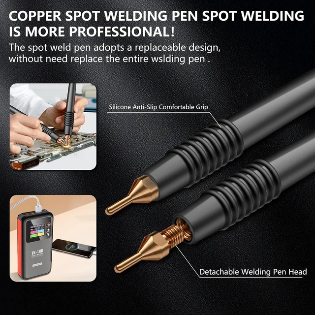 Alt view image 5 of 7 - 5000mAh Handheld Battery Spot Welder with LCD Screen, Double Pulse 0.1mm-0.25mm Welding for Lithium, Nickel Strip, Iron & Stainless Steel 18650 Packs
