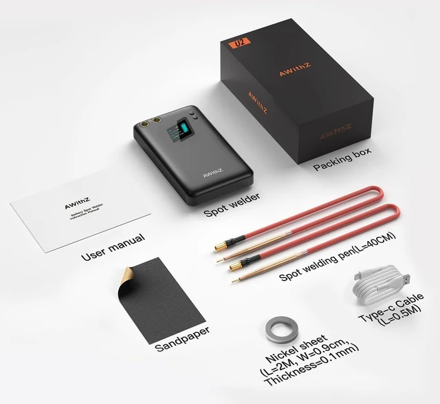Alt view image 7 of 7 - 11000mAh Battery Spot Welder with 1.5" LCD Screen 99-Gear Adjustable Mini Welder for 18650 Battery (11000mAh)