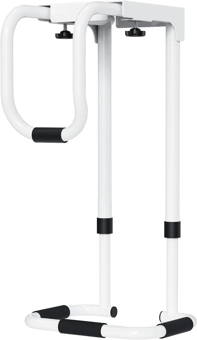 Main image of Heavy-Duty Adjustable 16-25 Inch Under-Desk PC Mount Computer CPU Hanging Holder Supports Up to 60 lbs for Office & Home, White