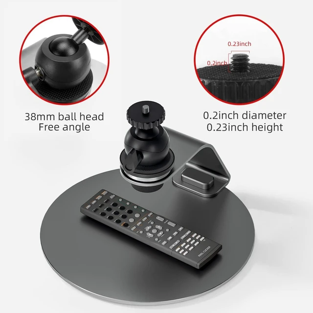 Alt view image 2 of 6 - Movable Projector Stand with 38mm Ball Head Tilt Portable Desktop Mount for 3.5mm Input Projectors, Home Office & Outdoor