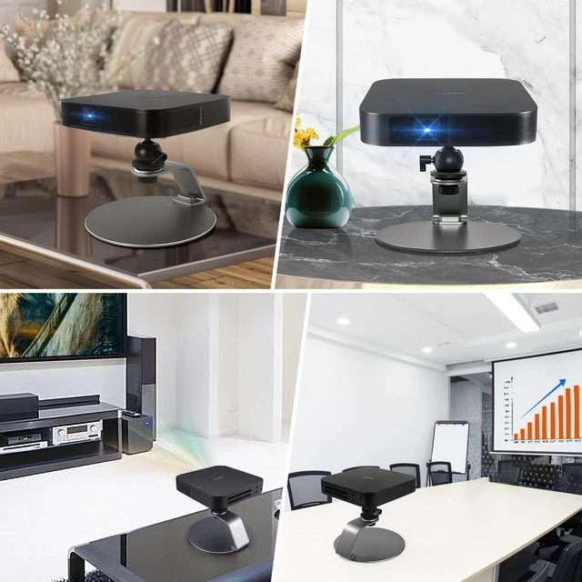 Alt view image 5 of 6 - Movable Projector Stand with 38mm Ball Head Tilt Portable Desktop Mount for 3.5mm Input Projectors, Home Office & Outdoor