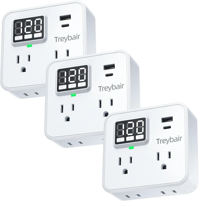 Main image of Surge Protector Power Strip with USB Type-C, 80V-140V Voltage Protection for Refrigerator, TV & Computer