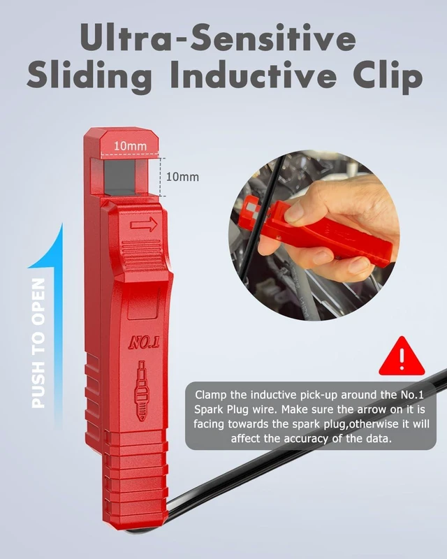 Alt view image 4 of 7 - 12V Digital Automotive Timing Light, Inductive Ignition Timing Gun with Tachometer for 2&4 Stroke Petrol Engine, Classic Car, Motorcycle, Marine