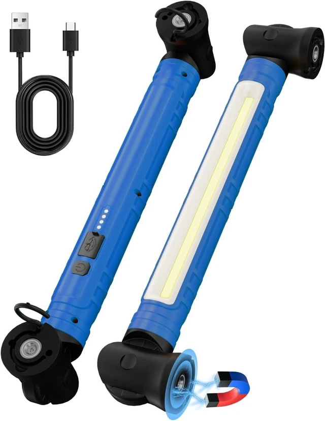 Main image of 3000LM LED Work Light, Rechargeable Underhood Light with Hooks & Rotating Magnetic Base, Cordless Battery-Powered Mechanic Light for Car Repairing, Inspection, Workshop & Emergency