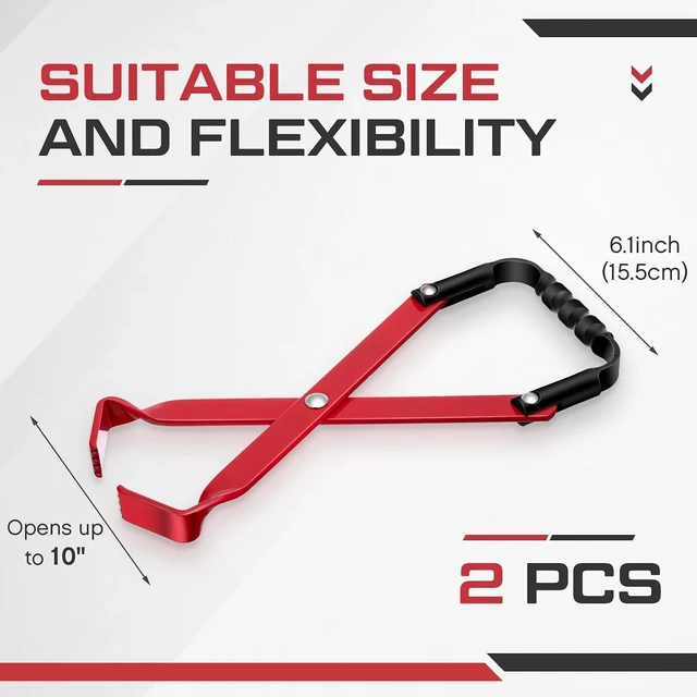 Alt view image 2 of 7 - 2 Pcs Universal Car Battery Carrier Lifter Heavy Duty Tool for Lifting & Carrying Batteries