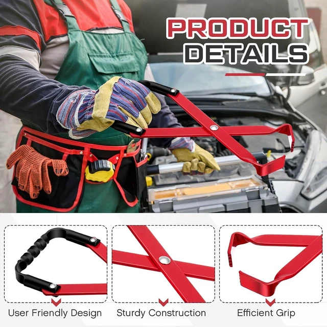 Alt view image 3 of 7 - 2 Pcs Universal Car Battery Carrier Lifter Heavy Duty Tool for Lifting & Carrying Batteries