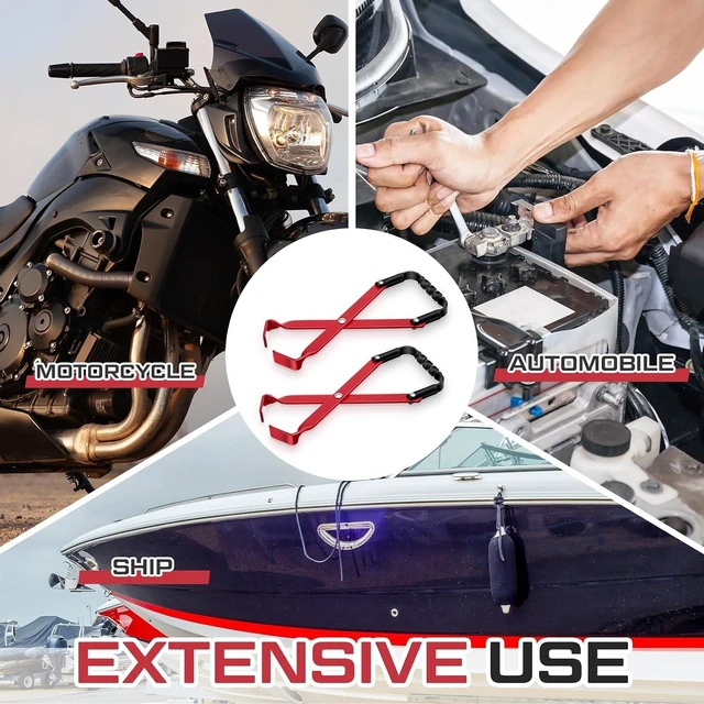Alt view image 4 of 7 - 2 Pcs Universal Car Battery Carrier Lifter Heavy Duty Tool for Lifting & Carrying Batteries