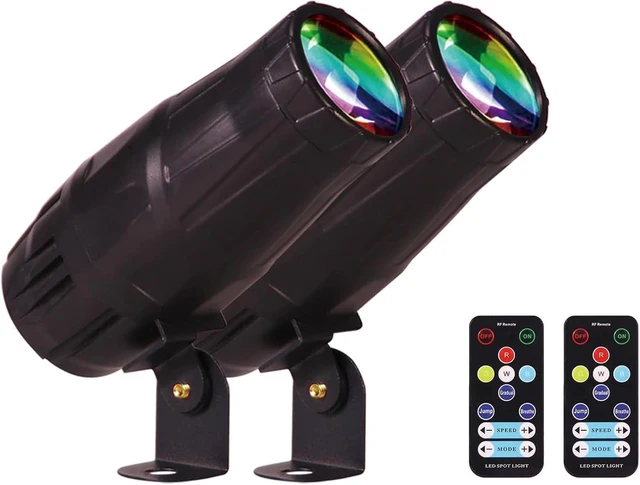 Main image of Mini 15W RGBW LED Pinspot Light 4-in-1 Disco Ball Stage Spotlight with Remote Control for DJ, Party, Bar, Club & Wedding (2, Black)