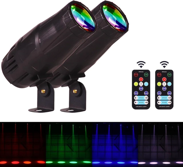 Alt view image 2 of 7 - Mini 15W RGBW LED Pinspot Light 4-in-1 Disco Ball Stage Spotlight with Remote Control for DJ, Party, Bar, Club & Wedding (2, Black)