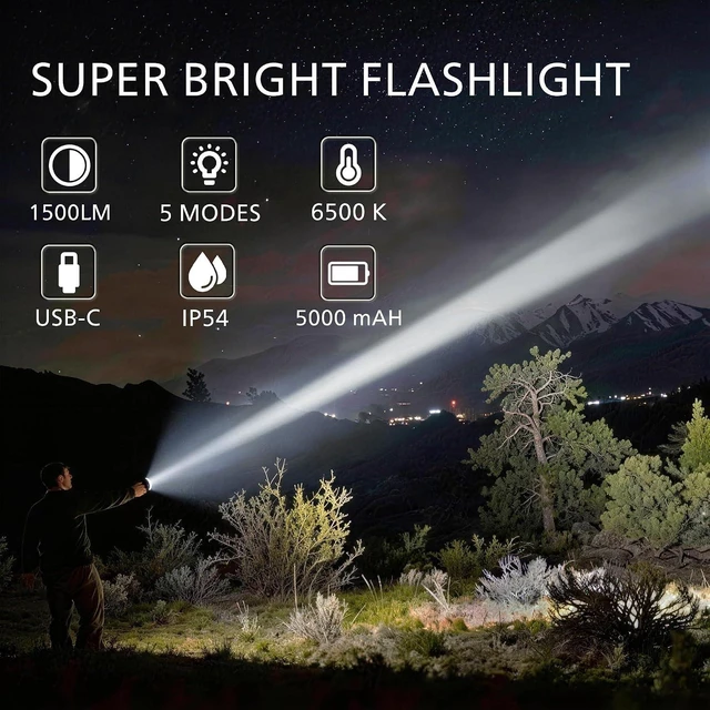 Alt view image 2 of 7 - EDC Flashlight High Lumens for Home 5 Modes Bright LED Tactical Pocket Flashlight for Emergencies, Hunting & Camping, Everyday Carry Gift for Men