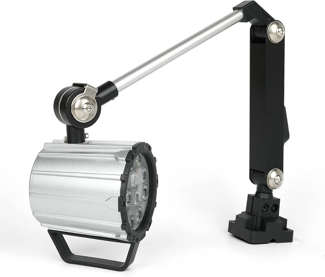 Alt view image 4 of 5 - Articulating LED Work Light 18W Machine Light, 1800 Lumens Flexible Wood Lathe & Drill Press Lighting, 110-220V