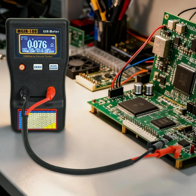 Alt view image 7 of 7 - Auto Ranging In-Circuit ESR Meter MESR-100 V2, Capacitor Tester / Low Ohm Meter up to 0.01 to 100R for Capacitance & Resistance Circuit