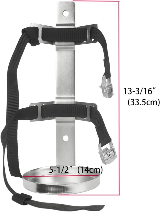 Alt view image 5 of 6 - Fire Extinguisher Wall Hanging Mount Bracket - Holder for Home, Car, RV, Truck & Mini Extinguishers (5LB Stainless Steel, 2 Pcs)